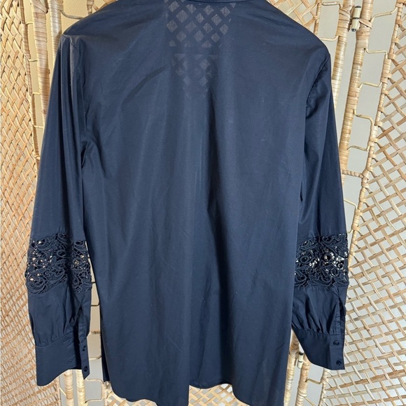 Black Button Down Lace Top - Picture 10 of 13